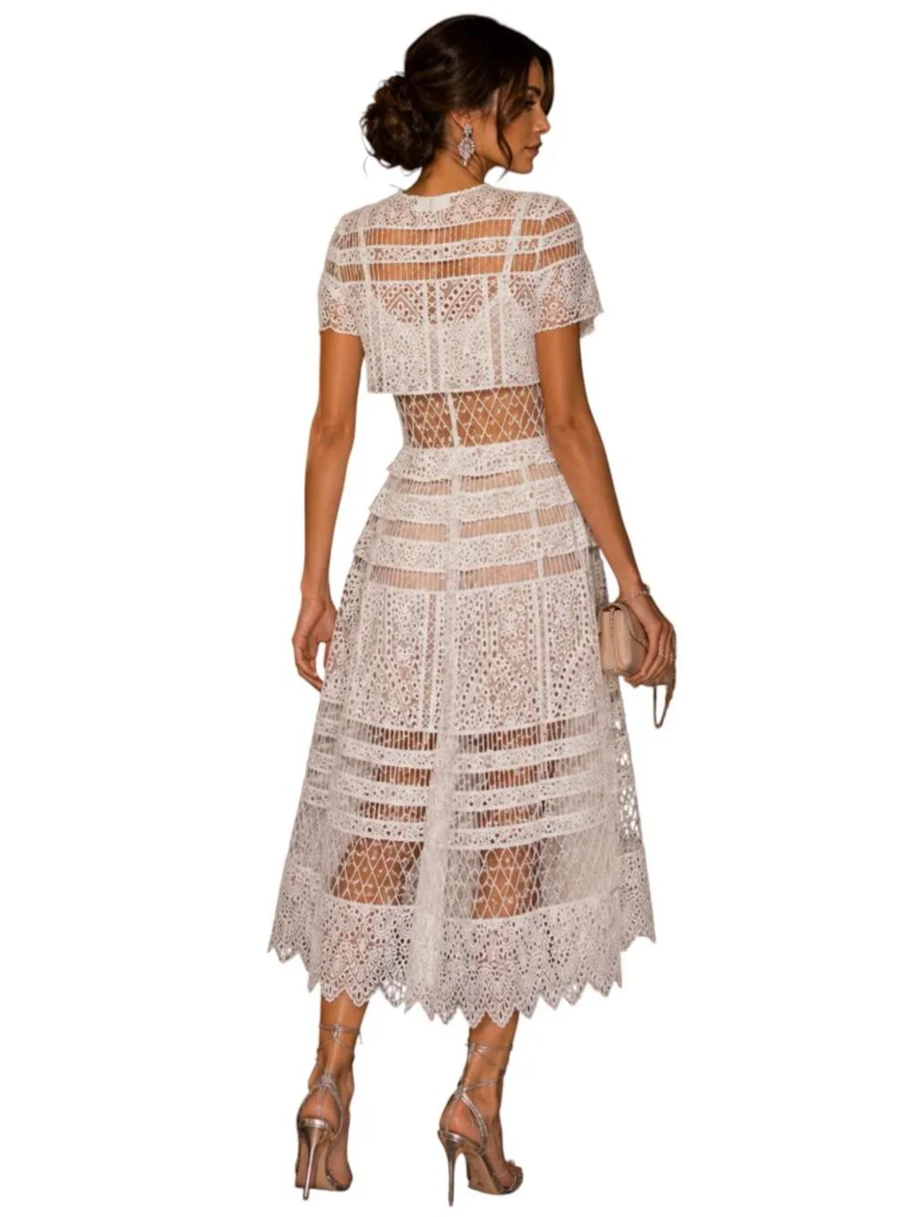 Zimmermann Riot Eyelet Bell Nylon-Blend Dress Size S NEW - Picture 14 of 16